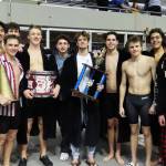 The Mercer Island High School boys swim and dive team at the Kentridge Invitational. Photo courtesy of Craig Nisgor