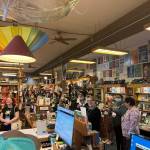 On the morning of Feb. 20, Island Books hosted 55 booksellers from around the United States who were attending the American Booksellers Associations Winter Institute conference in Seattle. Island Books, which is heading into its 50th anniversary, was asked to be the first stop on the Eastside tour. Mayor Salim Nice, Deputy Mayor David Rosenbaum, councilmember Jake Jacobson and Jen Dean, executive director of the Mercer Island Chamber of Commerce, greeted the sellers during their 45-minute shopping visit. Courtesy photo