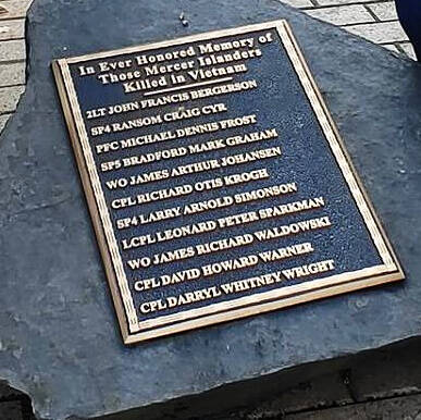 The Mercer Island VFW building features Patriots Plaza, which includes pavers honoring local veterans and a memorial plaque to remember those Islanders who were killed in Vietnam. Reporter file photo