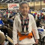 Northwood Elementary School student Mikhail Zulaev won a pair of titles at the USA JUDO Youth National Championships from March 18-19 in Lubbock, Texas. Mikhail, who trains at the Washington Judo Academy, won the Bantam 4 male/under 30 kg and the Bantam 5 male/under 29 kg divisions. Islander Jayne Loo of the Budokan Judo Dojo-Japanese Cultural & Community Center of Washington placed first in the IJF junior female/under 48 kg division. She was a 2022 Junior World Team member and 2022 Junior Olympic bronze medalist. Courtesy photo