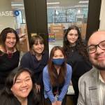 Mercer Island Chase bank employees from left to right: Brian Miret, Leesa Kofmehl, Elena Alhadeff, Marissa Drulias, Teenie Vu, Tiffany Law and branch manager Rafael Calletano. Courtesy photo