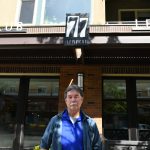 Former 77 Central resident Bob Gilbert stands in front of the Mercer Island building on the afternoon of May 9. Andy Nystrom/ staff photo