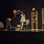 Lydia Mushkatina (right) and Greg Chvany (left) act in Hand to God, which was directed by Mercer Island High School sophomore Kyle Gerstel and performed on June 4 at Seattle Repertorys Bagley Wright Theater. Photo courtesy of Tera Winter