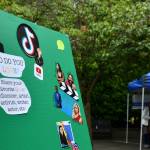 Pictured is a board where kids shared their favorite LGBTQ influencer, artist, activist or writer. The Mercer Island Visual Arts League booth is on the right. Andy Nystrom/ staff photo