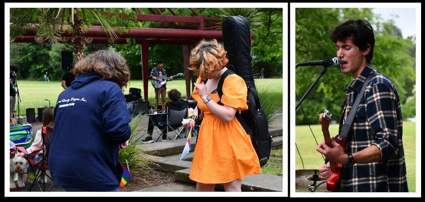 Grace Monroe and Goose Anais rock out to the musical offerings of the Puget Sound Band. Andy Nystrom/ staff photo