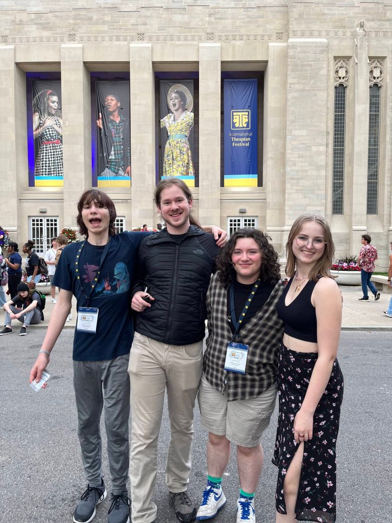 Mercer Island High Schools Greg Chvany, Alec Martin, Milo Mechem-Miller and Annabel Rimmer attended the International Thespian Festival from June 19-23 in Bloomington, Indiana. Courtesy photo