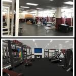 Pictured is the current Mercer Island High School weight room, above, and a rendering of the future space. Courtesy photos