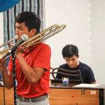 Trombonist Derek Hsi and pianist Ryan Hsi perform at the jazz fundraiser. Photo courtesy of Brooks Kahsai