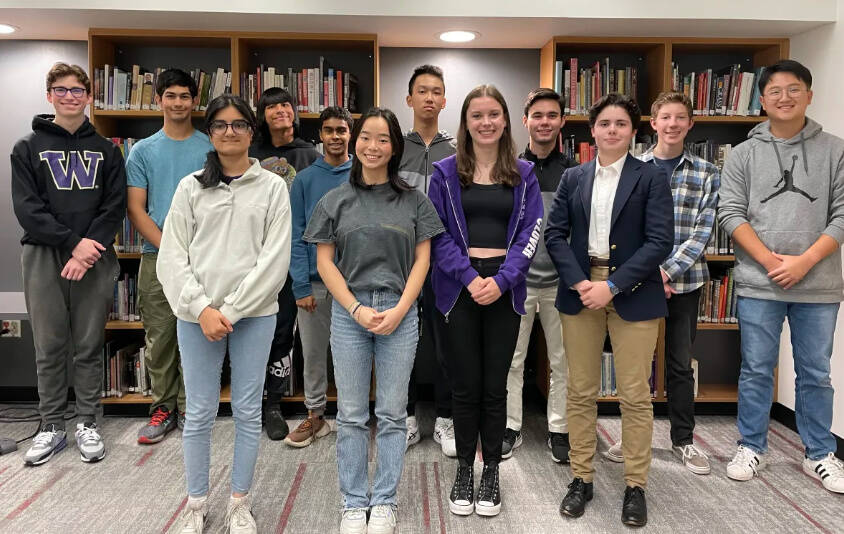 The National Merit Scholarship Corporation named a dozen Mercer Island High School seniors 2024 National Merit Scholarship semifinalists on Sept. 13. They are: Davin Aoyama, Muye Fang, Hannah Goldstein, Andrew Joseph, Elena Lill, Sol Park, Abhay Raj, Cameron Selby, Katherine Shao, Caleb Su, Gareth Tatum and Subhadra Vadlamannati. The standout students are part of the 16,000 semifinalists in the 69th annual National Merit Scholarship program. The Islanders have an opportunity to continue in the competition for some 7,140 National Merit Scholarships worth nearly $28 million that will be offered next spring. Photo courtesy of the Mercer Island School District