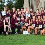 The Mercer Island High School boys and girls cross country teams with their coaches. Photo courtesy of Aaron Koopman