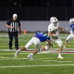 Mercer Island High Schools Cole Krawiec rumbles up field. Photo courtesy of Linda Kercher