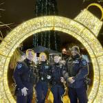 Mercer Island Police Department officers enjoy one of last years Illuminate MI events. Photo courtesy of the city of Mercer Island