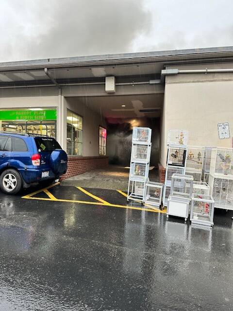 According to a neighboring business owner, the birds were saved at Denises Parrot Place, which accumulated heavy smoke. Photo courtesy of Anchor Marine Underwriters, Inc.