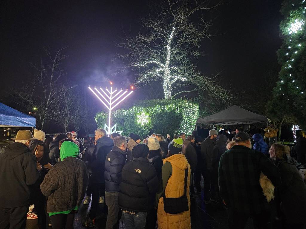 The Menorah Lighting at Mercerdale Park on Dec. 7. (Photo courtesy of John Hamer)