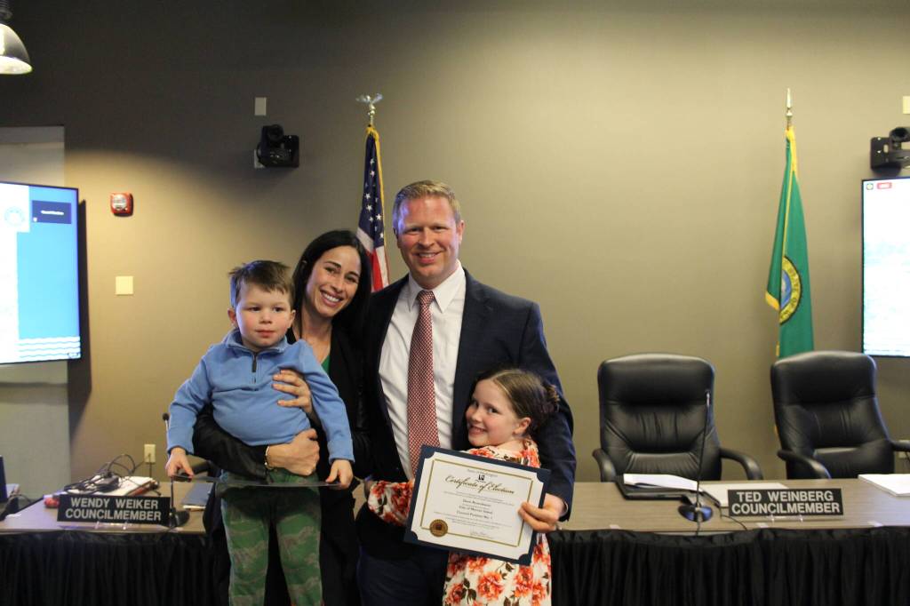 Deputy Mayor Dave Rosenbaum with his son, Nathan; wife, Miri Cypers; and daughter, Daniella. Photo courtesy of the city of Mercer Island