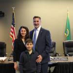 Mayor Salim Nice with his wife, Janice, and son, Elliott. Photo courtesy of the city of Mercer Island