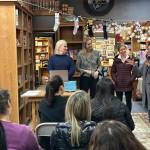 From left, Mercer Islanders Robyn Baron, Stacey Thornton, Anna Becker and Robyn Kimura Hsu discuss the National Charity League on Jan. 16 at Island Books. Photo courtesy of Poppy MacDonald