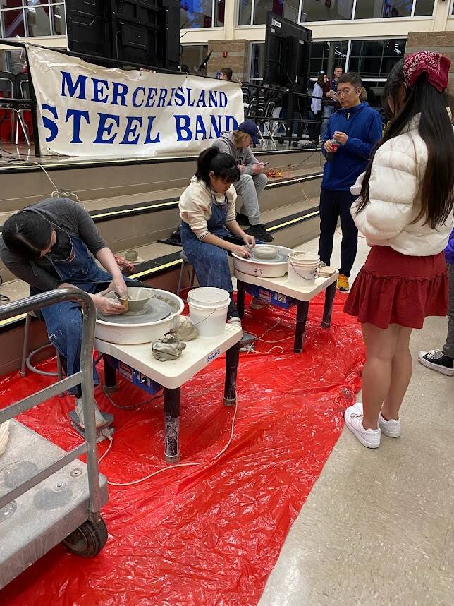 Pottery club on display at MIHS Future Islander Night. (Photos by Ella Will/For the Reporter)