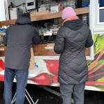 People shop at the Hopelink Mobile Market truck on Mercer Island during a recent visit to the community and event center. Photo courtesy of Mercer Island Youth and Family Services