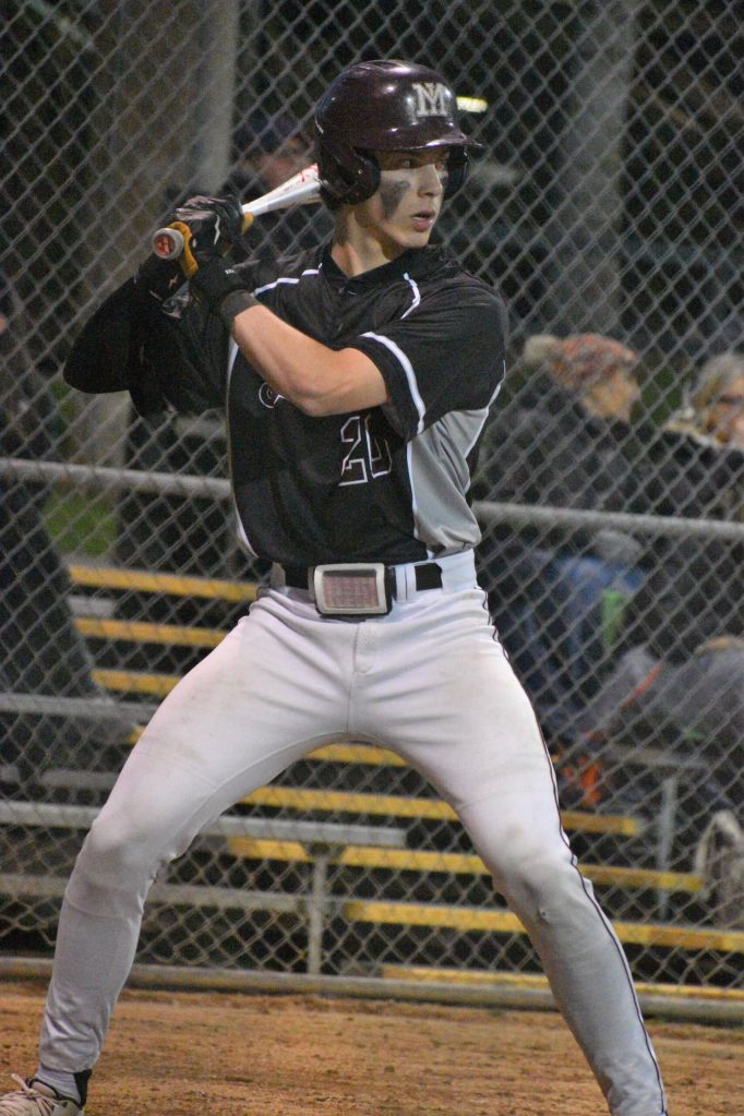 Mercer Island High Schools Tyler Gilroy is up to bat last season. Photo courtesy of Kym Otte