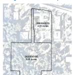 In this graphic, the former Mercer Island City Hall sits at the top and the Public Works department building covers the bottom portion. Courtesy of the city of Mercer Island