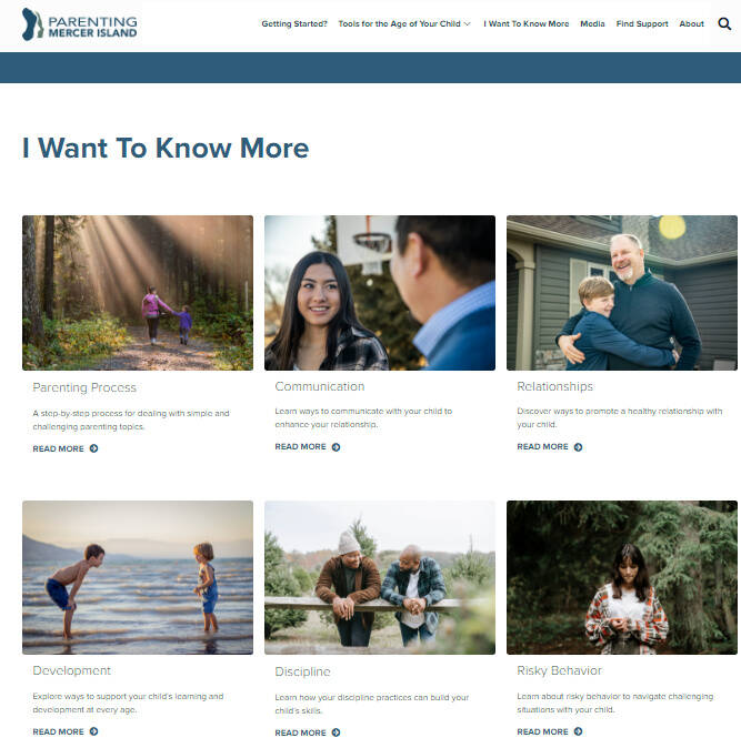 Screenshot courtesy of Mercer Island Youth and Family Services