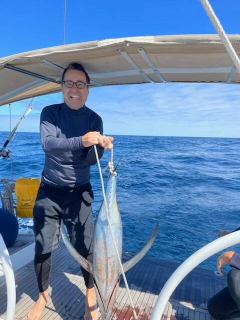 Balthasar Wyss on board the Nina Pope sailboat. Courtesy photo