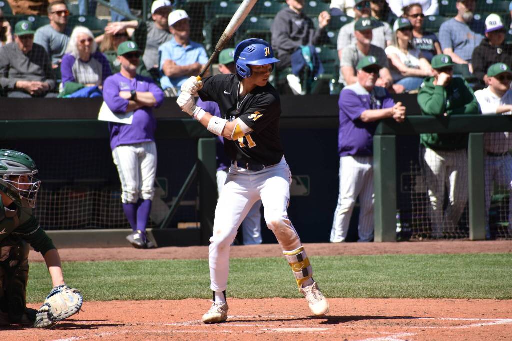 Hazens Kyle Tat stands in the box at T-Mobile Park. Ben Ray / The Reporter