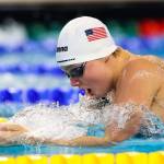 Piper Enge swims at the 2023 World Junior Championships in Netanya, Israel. Photo courtesy of SPLASH<em>Forward</em>