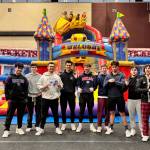 Mercer Island High School (MIHS) football volunteers. Other volunteers were: MIHS Key Club, MIHS Drama students, National Charity League Evergreen Chapter, Mercer Island Girl Scouts, Mercer Island Boy Scouts, Rotary, National League of Young Men and Miss Tiger from the Mercer Island Library. Volunteers from the community also included Steven Gerlock, Adele Parsons, Emily Fang, Anne House and Cameron Randall. Photo courtesy of Julie Day