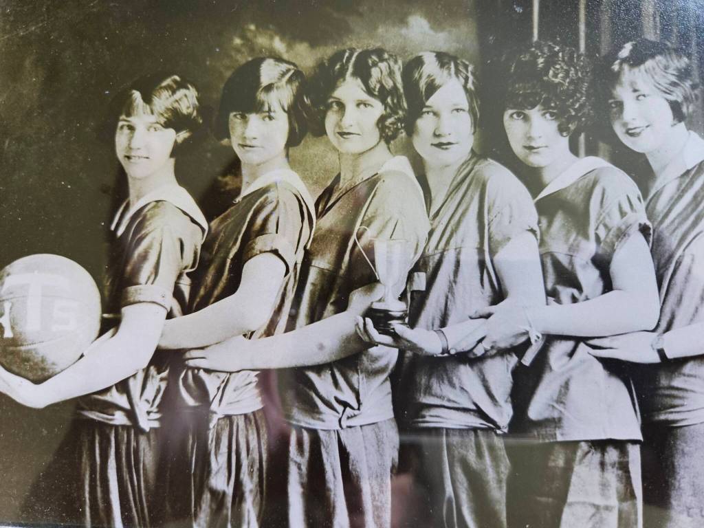 Ina Hamer, John Hamers mother (second from left), with her championship high-school basketball team in the late 1920s. (Courtesy photo)