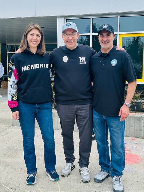 School board director Cristina Martinez, school district Superintendent Fred Rundle and Mayor Salim Nice. Courtesy photo