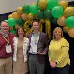 From left to right, Matt Sullivan, Deborah Lurie, Fred Rundle and Kay Adams at the 2024 WASBO Conference. Photo courtesy of the Mercer Island School District
