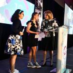 From right to left, Tami Rudnick Rabin presents the Michael Rabin Excellence in Achievement Award to Mercer Islanders Parker Friedman and Angie Ivanov at the Friendship Circle of Washingtons 19th Annual Heroes Gala on May 22 at the Mercer Island Community and Event Center. Andy Nystrom/ staff photo