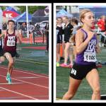 Mercer Island High Schools Owen Powell (left) and Sophia Rodriguez (right) dominated the 3A state 1,600 runs with first-place finishes on May 23 at the track and field championships at Mount Tahoma Stadium in Tacoma. Powell ran a 4:07.90 and Rodriguez ran a 4:48.69. Victoria Rodriguez finished third in the 1,600 with a 4:53.67. Also for the Islanders at state on May 23, Aaliyah Khan placed fourth in the girls triple jump with a 36-10.5; Alisha Khan took eighth in the girls javelin with a 118-10; and Griffin King took 22nd in the boys shot put with a 41-4. More Islander state action was to occur after the Reporters deadline for this issue. Photos courtesy of Scott Knoblich