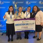 From left to right, Northwest Yeshiva High Schools Avital Aronov, Elizabeth Gabbay, Penina Rubin and Ariela DeFunis (STEM director). Courtesy photo