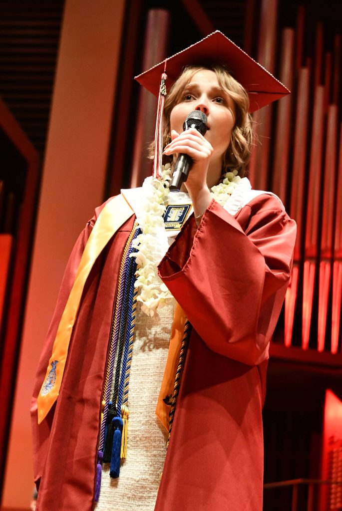 Annabel Rimmer sings the National Anthem. Andy Nystrom/ staff photo