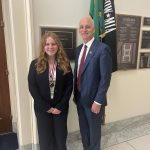Mercer Islands Molly Dudley stands with Congressman Adam Smith at the Congressional Award Gold Medal Summit last month in Washington, D.C. Dudley also met with Senators Patty Murray and Maria Cantwell at the event. Courtesy photo