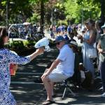 From left, Mayor Salim Nice and his wife, Janice Nice, who unleashes bubbles during the parade. Andy Nystrom/ staff photo