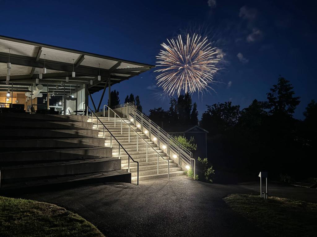 Fireworks action taken from the Mercer Island Community and Event Center. Photo courtesy of the city of Mercer Island