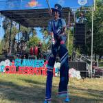 A juggling stilt walker does his thing at Luther Burbank Park. Photo courtesy of the city of Mercer Island