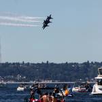 Seafair75 will draw thousands of attendees to areas along the Lake Washington shoreline, including Mercer Island, to view the spectacular Blue Angels air show and more from Aug. 2-4. The Interstate 90 bridge will not close this year, according to the city. The maximum capacity for recreational use by the general public at Groveland Beach Park will be limited to 500 people, on a first-come-first-serve basis. No more will be allowed into the park while at maximum capacity, as calculated by on-site city staff. For more information on the best city viewing locations and more, visit <a href="https://tinyurl.com/3t9xccnf" target="_blank">https://tinyurl.com/3t9xccnf</a>. Here are some Blue Angels air action shots from the Groveland Beach Park pier in 2022. Andy Nystrom/ staff photos