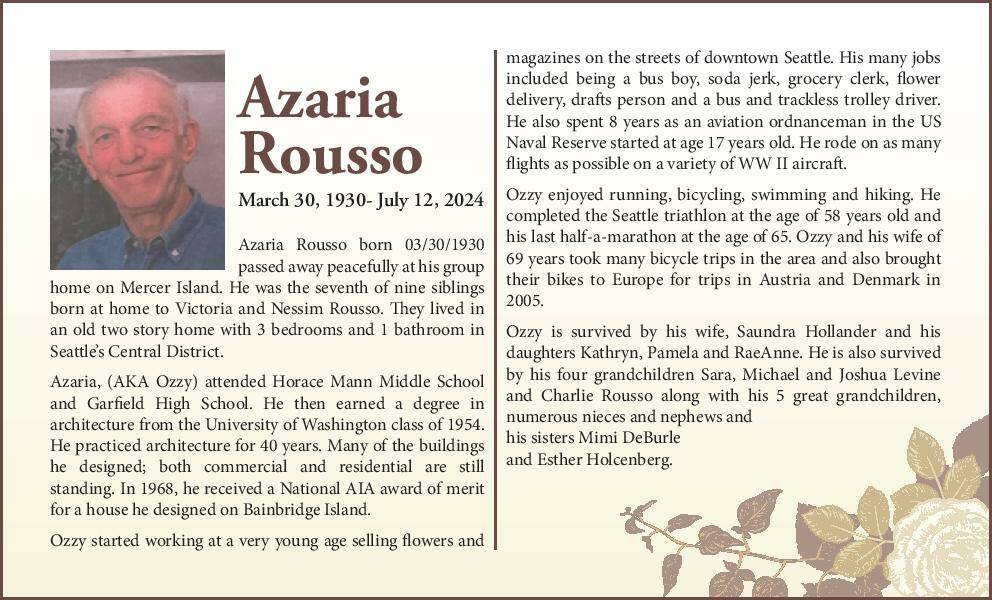 Azaria Rousso | Obituary