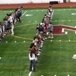 Marching basics were on the agenda during Mercer Island High Schools band camp. Andy Nystrom/ staff photo