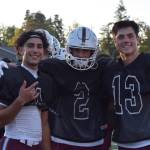 From left are senior Mercer Island High School football players Elan Gotel, Charlie Chatalas and Ryder Davis. Photo courtesy of Linda Kercher