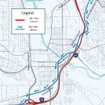 Southbound I-405 through Renton will be closed late Friday evening to early Monday morning. Courtesy of WSDOT.