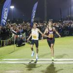 Mercer Island High Schools Owen Powell, right, inches out Josiah Tostenson of Oregon on Sept. 21 at the Woodbridge Cross Country Classic in Irvine, California. Photo courtesy of Ken Martinez, westcoastxc