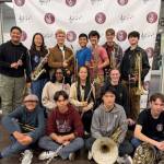 Mercer Island High School band students who have been selected to participate in the prestigious 2024 Western International Band Clinic honor bands. Courtesy photo