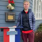 Mercer Island Eagle Scout Vander Garr built a flag collection box at the Veterans of Foreign Wars (VFW). Courtesy photo