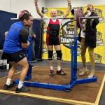 Mercer Island resident Bob Harper, 80, completes his age/weight-group American record-setting 308-pound squat on Nov. 3 at the California State Meet in Sacramento. Courtesy photo